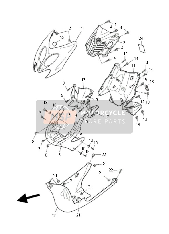 5BRF835J00S4, Corps Inferieur Avan, Yamaha, 0